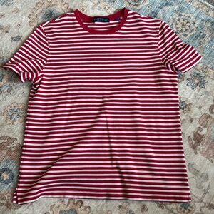 Karen Scott Red Stripe Baby Tee Size Medium